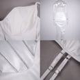 thumbnail image 3 of Vestido de satén con tirantes finos para mujer, elegante, plisado, irregular, dividido, banquete, fiesta, club, blanco, L, 3 of 6