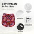 thumbnail image 4 of Balery Red Lips Kissing Pantalones cortos deportivos para mujer con forro y dos bolsillos, elásticos, para entrenamiento, gimnasio, yoga-X-Large, 4 of 7