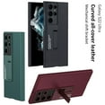 thumbnail image 4 of For Samsung Galaxy S22 Ultra Luxury Curved Lather KickStand Slim Case Cover, 4 of 5