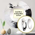 thumbnail image 3 of Designart "Beyond Boundaries Minimal Black and White Abstract I" Abstract Round Mirror Set of 3 - Modern Black Round Office Wall Mounted Mirror Set, 3 of 5