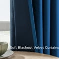 thumbnail image 3 of Topfinel 100% Blackout Luxury Velvet Curtain, 84 Inches Long Rod Pocket Back Thermal Insulated Noise Reduce Curtains for living room Bedroom, 2 Panels,52 x 84 Inch,Navy Blue, 3 of 10