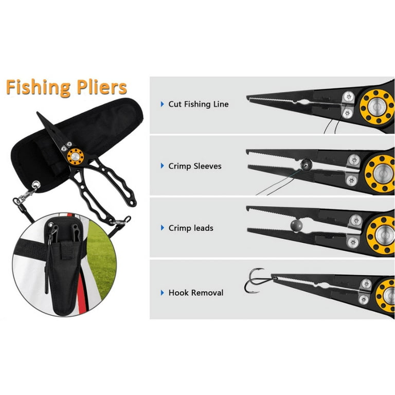 FZFLZDH Fishing Pliers, Fish Lip Gripper Upgraded Muti-Function Fishing  Pliers Hook Remover Split Ring,Fly Fishing Tools Set,Ice Fishing,Fishing  Gear,Fishing Gifts for Men 