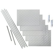 FASÄDE Quilted Decorative Vinyl Backsplash 15 sq ft Kit in Argent Silver