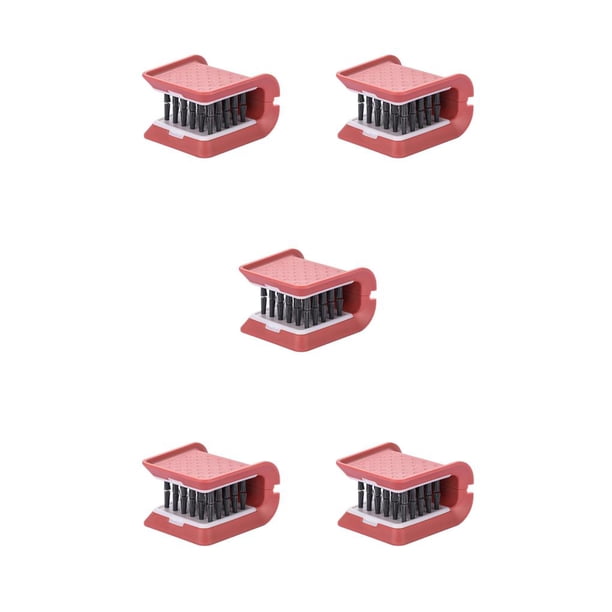 Moyic Cepillo de esponja , fregador pequeño, platos de cena, herramienta de , eliminación rápida de manchas, dispositivo removedor de 2 Rosado 5Conjunto