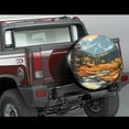 thumbnail image 2 of PISONIC Fall Mountain Spare Tire Cover Weatherproof Universal Wheel Protectors for RV Camper Travel Trailer SUV Truck 14 inch, 2 of 7