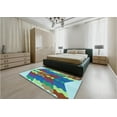 thumbnail image 5 of Ahgly Company Machine Washable Indoor Rectangle Transitional Medium Aqua Marine Green Area Rugs, 7' x 10', 5 of 7