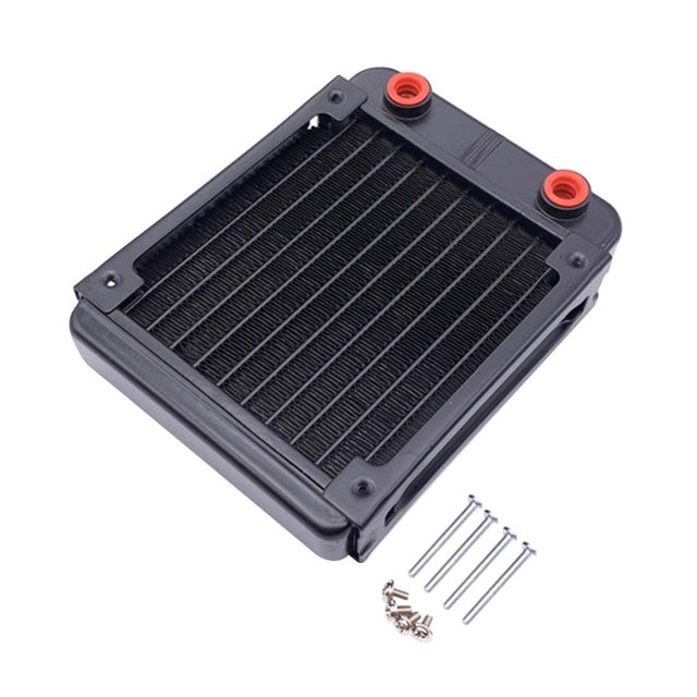Injueey Disipador térmico de refrigeración por agua para ordenador, disipador de calor de aluminio para CPU, interfaz G1/4, 80/120mm Juegos de teclado y mouse para computadora