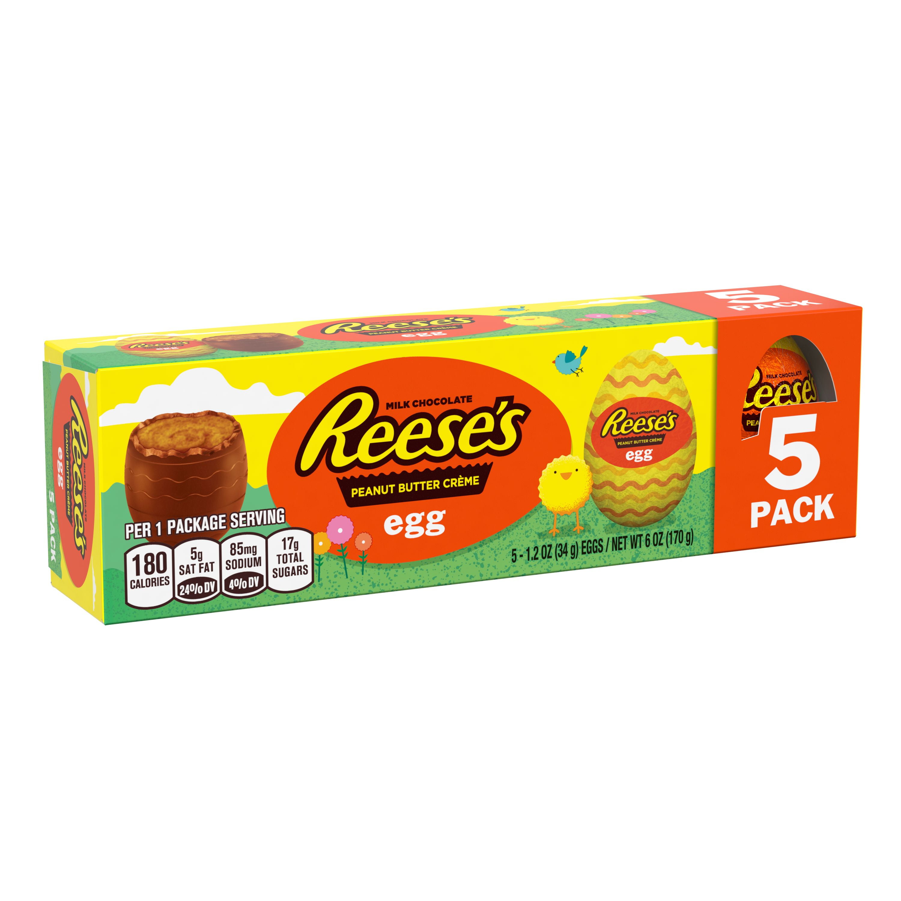 Reeses Milk Chocolate Peanut Butter Creme Egg Candy Easter 12 Oz Pack 5 Count - Walmartcom