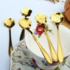Coffee Spoon Rose Flower Shaped Stainless Steel Kitchen Tableware Dining Spoon