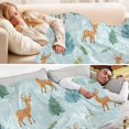 thumbnail image 5 of 70x55 Inches Glow in The Dark Blanket Cozy Throw Camping Blankets for Home and Outdoor Use Deer and Pine Trees Pattern, 5 of 8