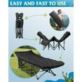 thumbnail image 5 of 1200D Double Layer Oxford Camping Cots for Adults, Folding Cots for Sleeping with Mattress, Outdoor Folding Bed with Carry Bag for Camping, Black, 5 of 6