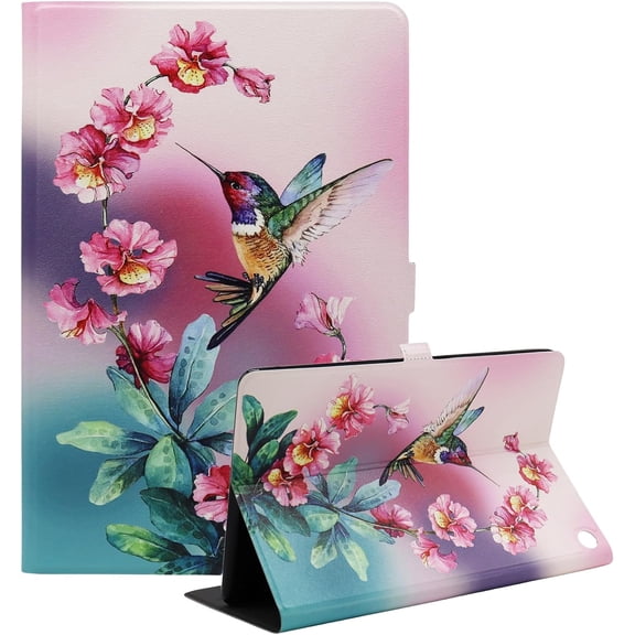 Kindle Fire HD 10 and Fire HD 10 Plus 10.1" Tablet Case (13th/11th Generation 2023/2021 Release), Slim Fit Leather Stand Smart Cover with Auto Sleep/Wake, Cute Bird