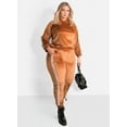 thumbnail image 2 of Rebdolls Women's Plus Velour Hoodie with Sleeve Stripe Detail - Orange - Medium, 2 of 4
