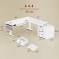 thumbnail image 3 of L Shaped Electric Standing Desk with File Cabinet, Height Adjustable Computer Desk, Modern Home Office Desk, 3 of 7