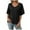 Black, variant on Uaswgudfs Women's Casual V Neck Flounce Short Sleeve Shirts Knit Loose Tunic Tops Blouses