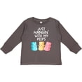 thumbnail image 3 of Inktastic Easter Hangin' with My Peeps Boys or Girls Long Sleeve Toddler T-Shirt, 3 of 5
