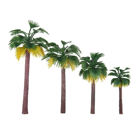 Palm Tree Model Plastic Miniature Tree Rainforest Style 16Pcs