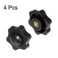 thumbnail image 3 of Uxcell 4 Pieces Star Knobs 1/4-20 Female Thread 38mm Head Non-Through Hole Clamping Handles Nuts Black, 3 of 5