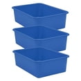 thumbnail image 1 of Bac de Rangement en Plastique, Bleu - Grand - Lot de 3, 1 of 1