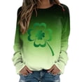thumbnail image 2 of Pntutb Grande Taille Liquidation! Mode de la Saint-Patrick Chandail Décontracté à Manches Longues à Col Rond Imprimé pour Femmes Hauts Blouse, 2 of 4