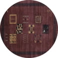 thumbnail image 1 of Ahgly Company Indoor Round Abstract Light Blue Contemporary Area Rugs, 5' Round, 1 of 4