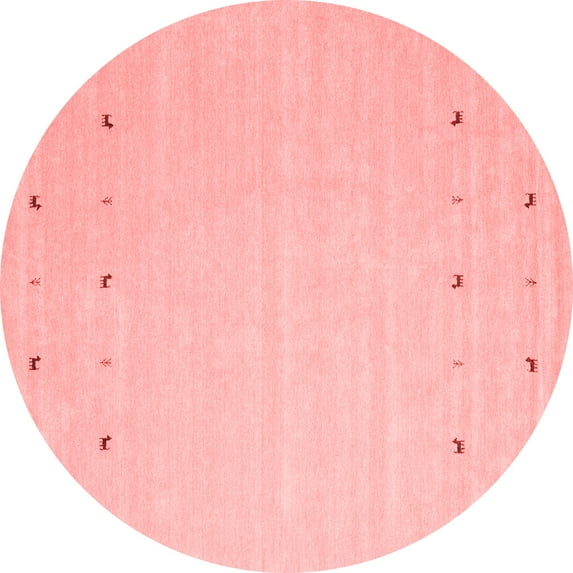 Ahgly Company Indoor Round Solid Red Modern Area Rugs, 8' Round