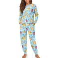 thumbnail image 4 of Tutolipy Capybara Octopus Printed Drawstring Pajamas for Women Soft Sleepwear Casual 2 Piece Pjs Set Long Sleeve Tops Jogger Pants Pajama Sets, M, 4 of 7