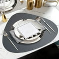 thumbnail image 4 of Dark Gray Faux Leather Triangle Water Drop Placemat, Waterproof Oil Proof Heat Resistant, 4 of 5