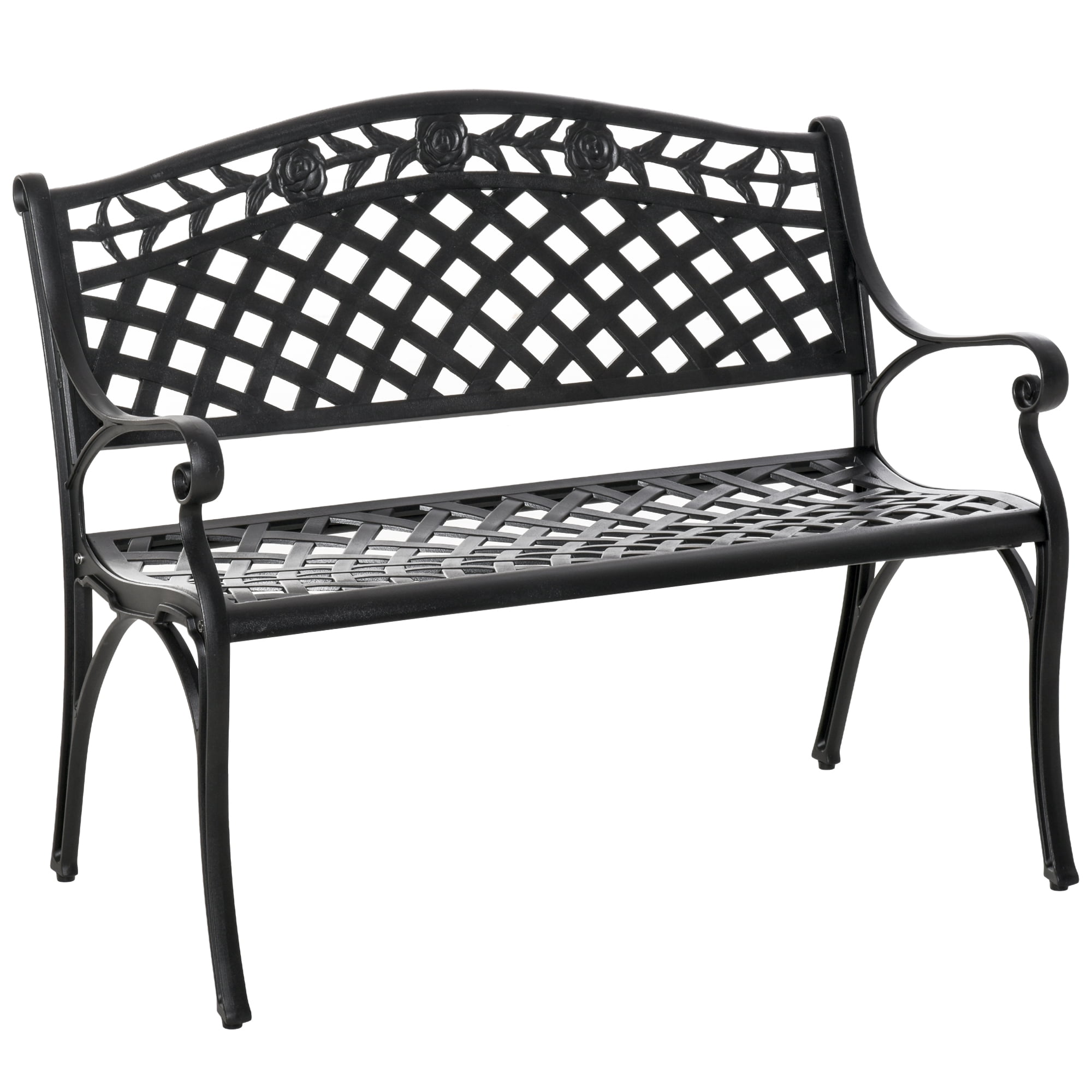 Outsunny 2seater Aluminum Garden Bench Outdoor Loveseat Chair for Outdoor, Patio, Yard, Lawn Outsunny 2seater Aluminum Garden Bench Outdoor Loveseat Chair for Outdoor, Patio, Yard, Lawn