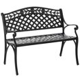 thumbnail image 1 of Outsunny 2-seater Aluminum Garden Bench Outdoor Loveseat Chair for Outdoor, Patio, Yard, Lawn with Floral Pattern, 1 of 10