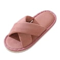 thumbnail image 2 of uublik House Fuzzy Slippers for Women Open Toe Memory Foam House Shoes Indoor Outdoor Non Slip House Slides, Pink, 2 of 7