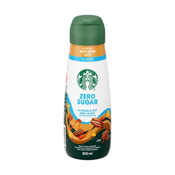 Starbucks Latte à l'Érable et aux Pacanes Zéro Sucre Rehausseur de Café Non Laitier, Mélange d'Amande & d'Avoine