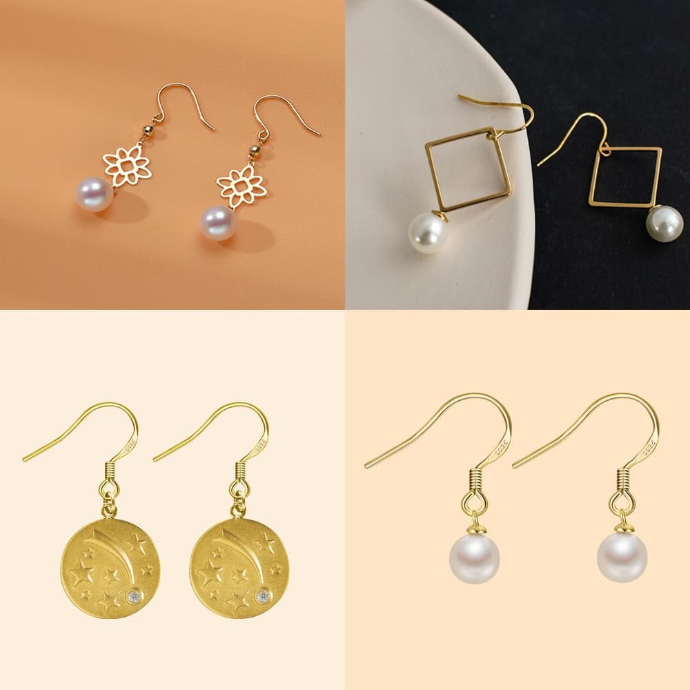 Qucyy 14K Gold Earring Hooks Hypoallergenic 200Pcs Ear Wires