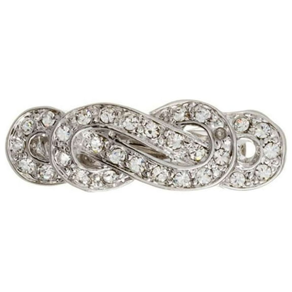 Athra Women's Braided Hair Clip, Metal  Clear Crystal,OS - US