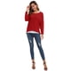 thumbnail image 5 of Jersey holgado extragrande UGET de punto rojo para mujer, 5 of 5