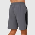 thumbnail image 3 of Men's Casual Shorts, Elastic Waist Drawstring Pants, Solid Color Splicing Design, Multi-Pocket Trousers, Lightweight Breathable for Gym Workout, Running & Daily Wear, Summer Essentials, 3 of 7