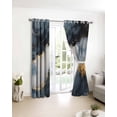thumbnail image 3 of Marble Black Blackout Curtains for Bedroom/Living Room, Thermal Insulated Kitchen Curtains, Modern Ink Painting Art Abstract Grommet Darkening Window Treatment Drapes 27.5"x39"x2, 3 of 8