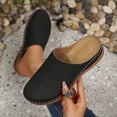 thumbnail image 4 of Wedge Sandals for Women Closed Toe Breathable Hollow out Slip on Mules Comfy Arch Support Platform Slippers Orthopedic Shoes Black Size 7, 4 of 6