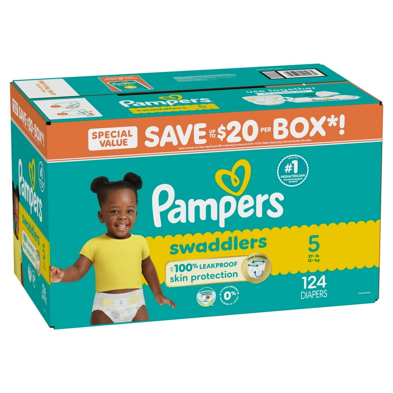 Pampers Swaddlers Baby Diapers Size 5, 124 Count (Select for More