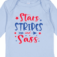 thumbnail image 4 of Inktastic 4th of July Stars Stripes and Sass Blue and Red Stars Girls Long Sleeve Baby Bodysuit, 4 of 5