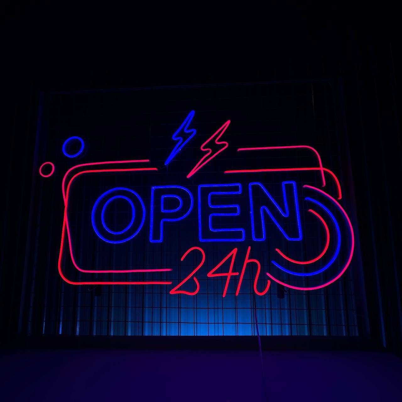 Glowneon Open 24h Neon Signs, Open Sign, Led Lights