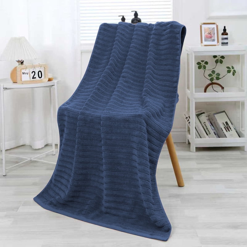 JML Blue Bath Towel Set of 8 Pieces - Cotton Blend Highly Absorbent Towels for Bathroom, 2 Soft Bath Towels, 2 Hand Towels, 4 Washcloths