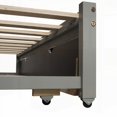 thumbnail image 3 of [Twin Size Wooden Platform Bed with Trundle, No Box Spring, Gray, for Bedroom], 3 of 11