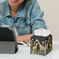thumbnail image 6 of Psesaysky Stylish Tissue Box Holder Cute Giraffe Floral Square Tissue Cube Cover PU Leather Facial Organizer for Bathroom, Tabletop, Car, Night Stands, Office, Home, Kitchen, 5.1''X5.1''X5.5'', 6 of 7
