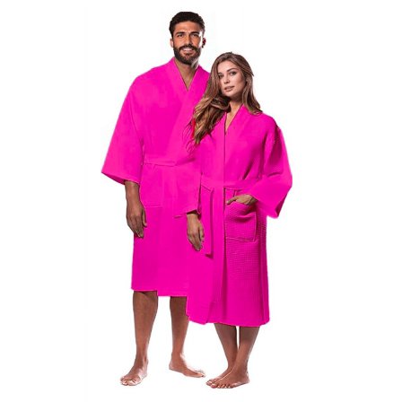 Waffle Knit Lightweight Kimono Spa & Bath Robes Men and Women Light Weight 100% Cotton Adult Unisex Size