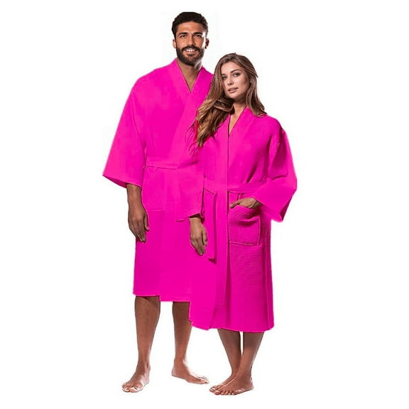 Waffle Knit Lightweight Kimono Spa & Bath Robes Men and Women Light Weight 100% Cotton Adult Unisex Size