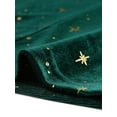 thumbnail image 6 of INSPIRE CHIC Women's  Square Neck Glitter Star Pattern Short Sleeve Velvet Top S Dark Green, 6 of 7