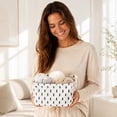 thumbnail image 6 of Cotton and Linen Desktop Storage Box, Miscellaneous Item Storage Box, Simple Pattern Storage Basket, Decorative Storage Basket, for Organizing Clothes, Toys, Books, and Daily Essentials, 6 of 7
