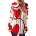 thumbnail image 3 of Qertyioot Cadeau de la Saint-Valentin! Blouse Décontractée Imprimée à Col Rond et Manches Longues pour Femmes, 3 of 5