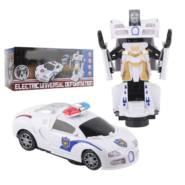 Coche de carreras eléctrico RC 2 en 1 para niños, vehículo transformable, modelo robot de juguete con luz